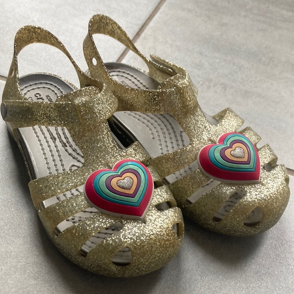 CROCS Shoes Crocs Isabella Glitter Sandals With Charm Poshmark